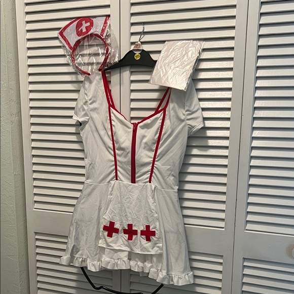 Sexy Nurse Dresses & Skirts - # 0763+ Women’s Nurse Costume - White and Red Set